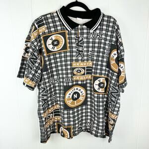 Vintage 90s Nike Inspired Polo All Over Print USA Size L